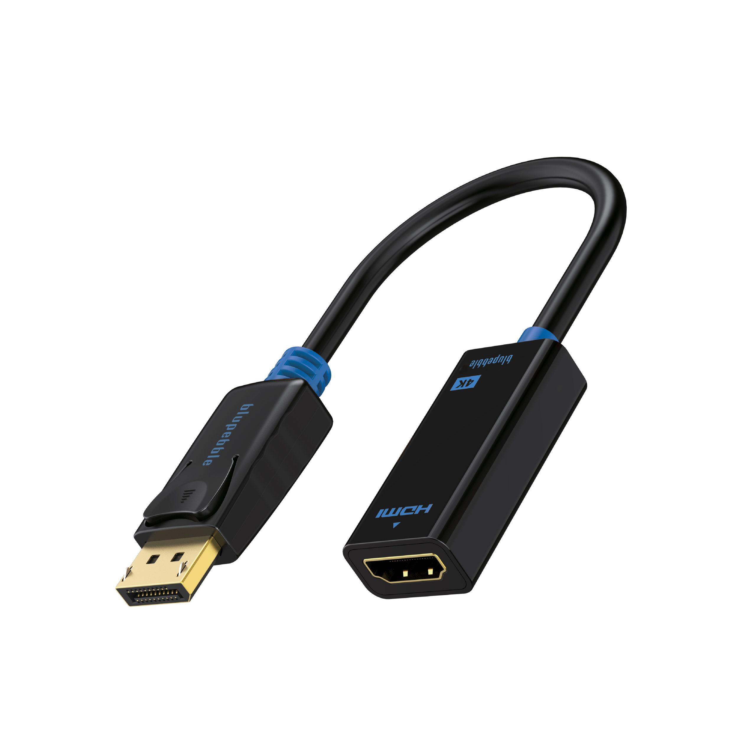 BLUPEBBLE 4K DP MALE TO HDMI FEMALE ADAPTER GRAY BP-DP2HDMI-GY