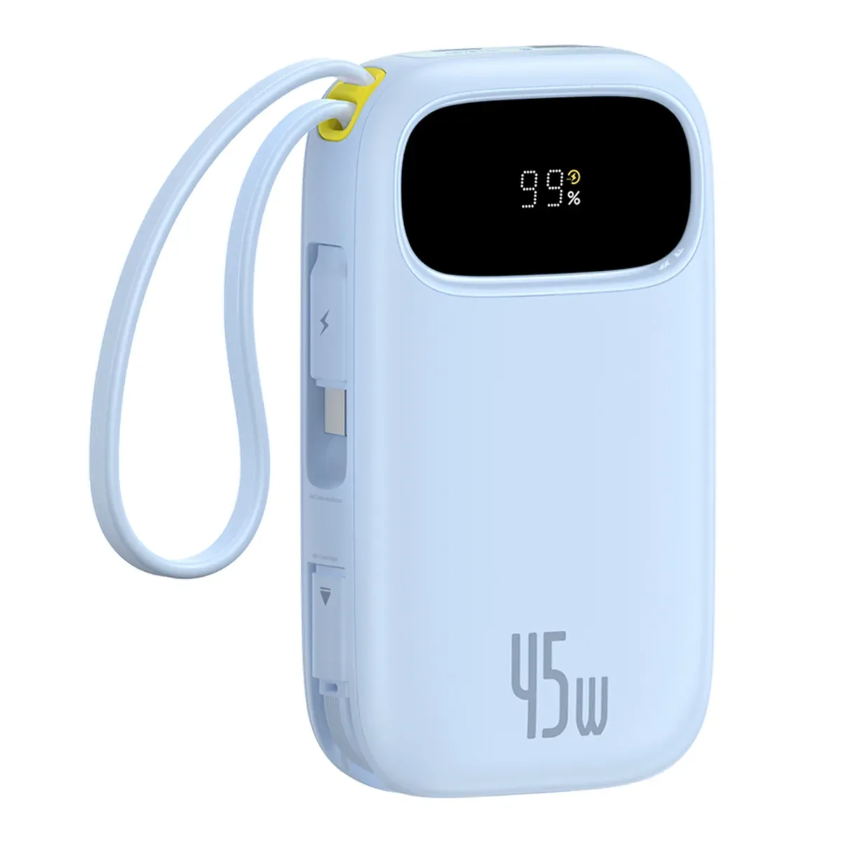 BASEUS QP0W 3 DIGITAL DISPLAY FAST CHARGING POWER BANK WITH 2 BUILT IN USB C CABLE 10000MAH 45W GALAXY BLUE P10082102313