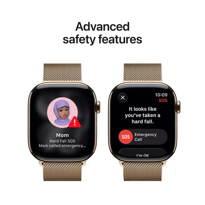 APPLE WATCH SERIES 11 GPS+CELLULAR 42MM GOLD TITANIUM CASE GOLD MILANESE LOOP MF8Y4 thumbnail 4