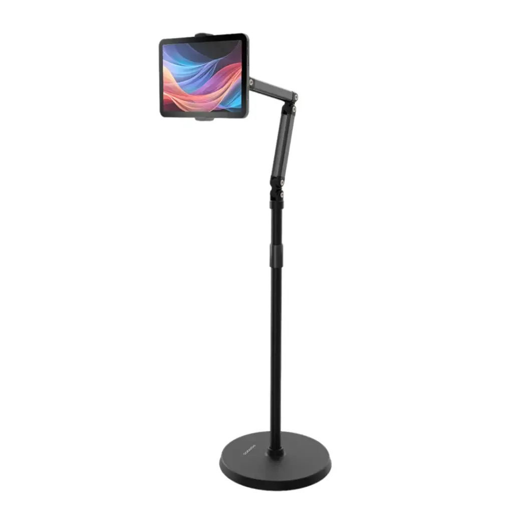 PORODO PHONE AND TABLET FLOOR STAND BLACK PDHSM20BK