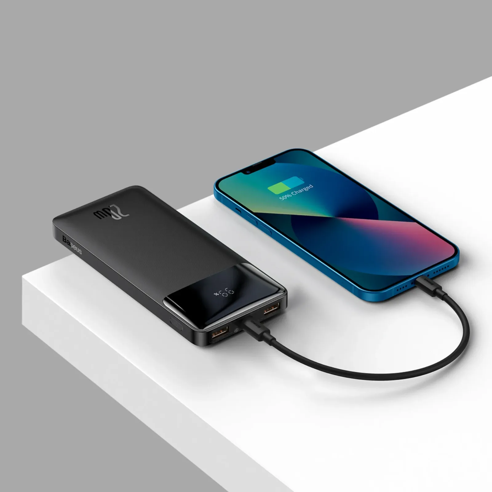 BASEUS POWER BANK 10000 MAH BIPOW DIGITAL DISPLAY FAST CHARGING PD 20W OVERSEAS EDITION BLACK PPBD10K-X thumbnail 5