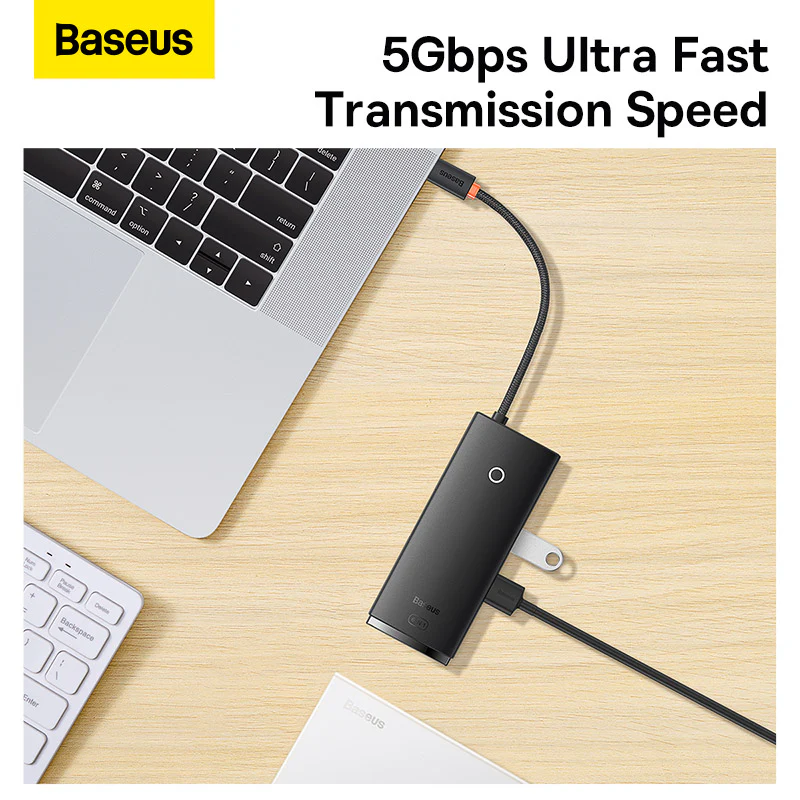 BASEUS LITE SERIES 6 PORT TYPE C HUB DOCKING STATION BLACK BS-0H019 thumbnail 19