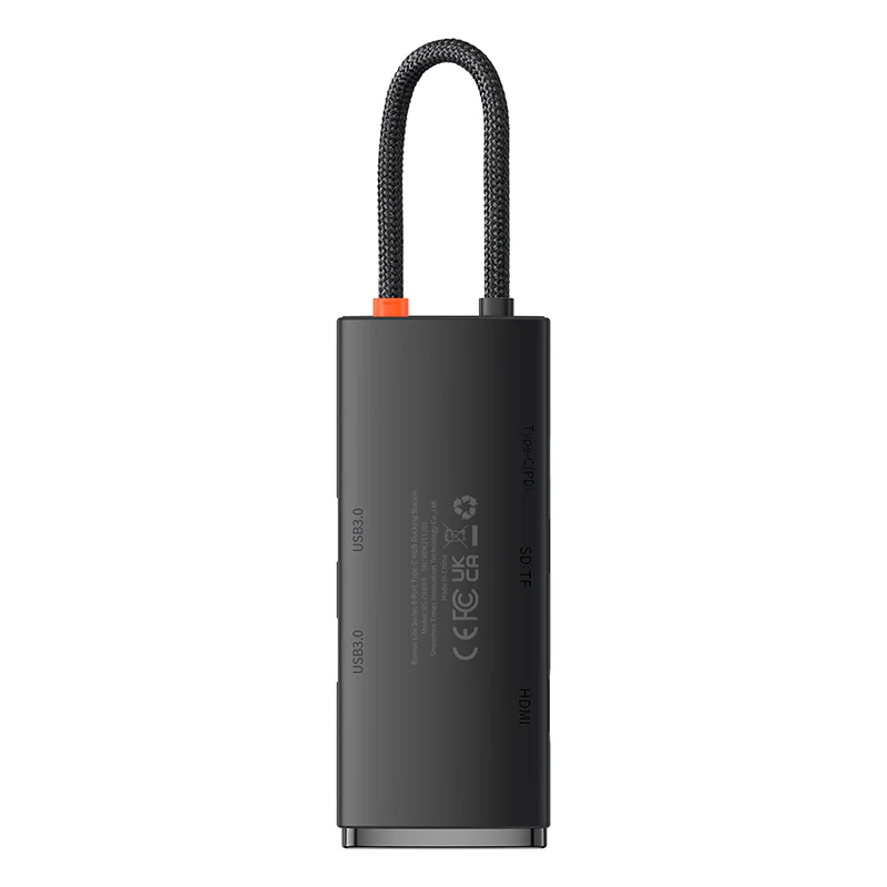 BASEUS LITE SERIES 6 PORT TYPE C HUB DOCKING STATION BLACK BS-0H019 thumbnail 12