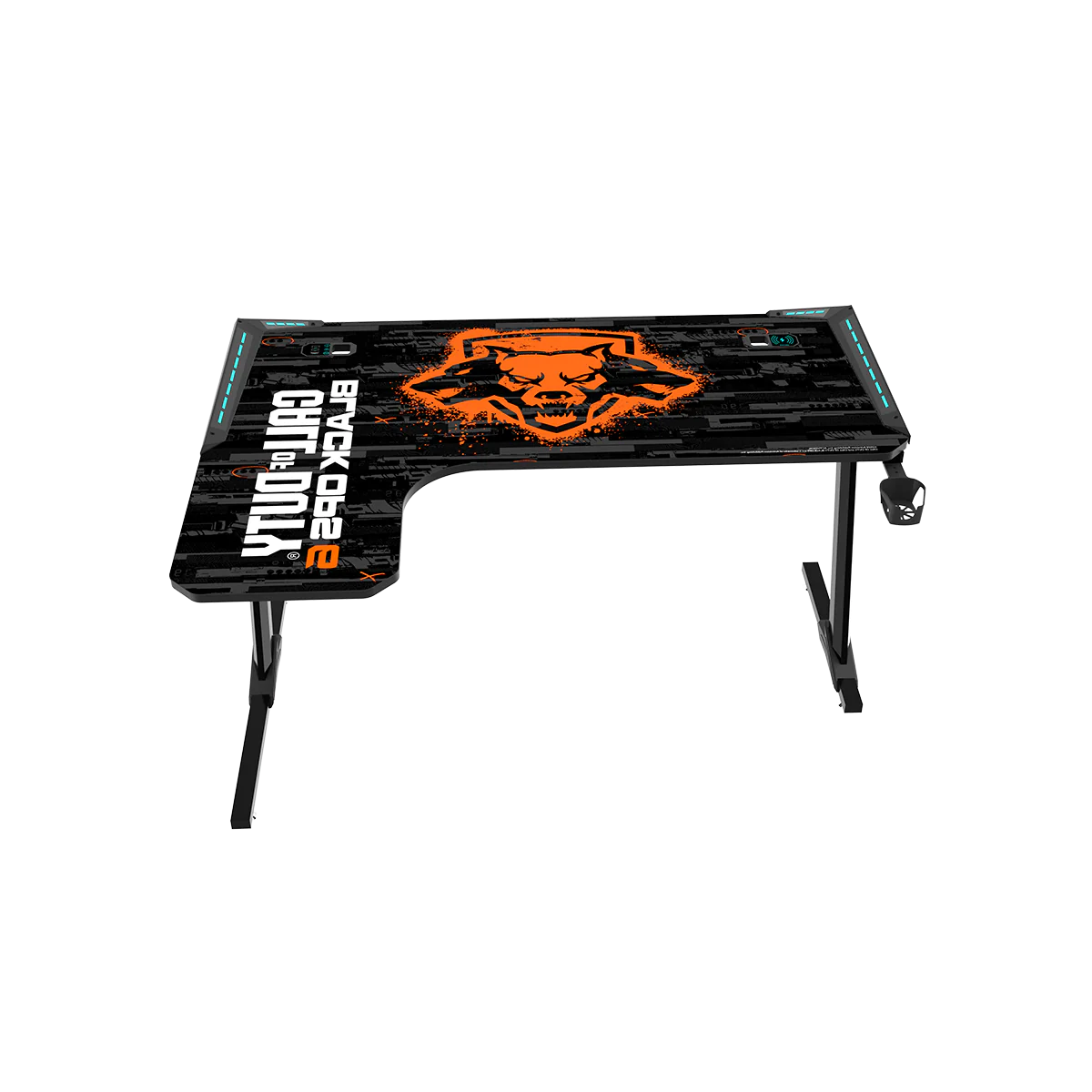 GAMEON CALL OF DUTY RGB FLOWING LIGHT GAMING DESK WITH TABLE MOUSE PAD BLKOPS6-RAPTOR-L thumbnail 10