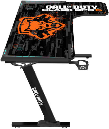 GAMEON CALL OF DUTY RGB FLOWING LIGHT GAMING DESK WITH TABLE MOUSE PAD BLKOPS6-RAPTOR-R thumbnail 7