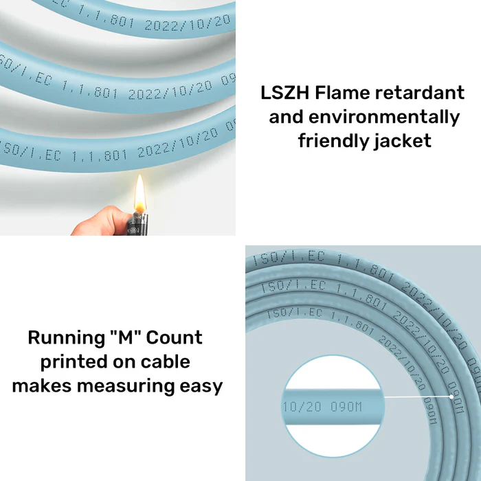 UNITEK NETWORK CABLE CAT 7 S/FTP RJ45 ETHERNET CABLE IN 305M LSZH-BLUE C18122BL thumbnail 7