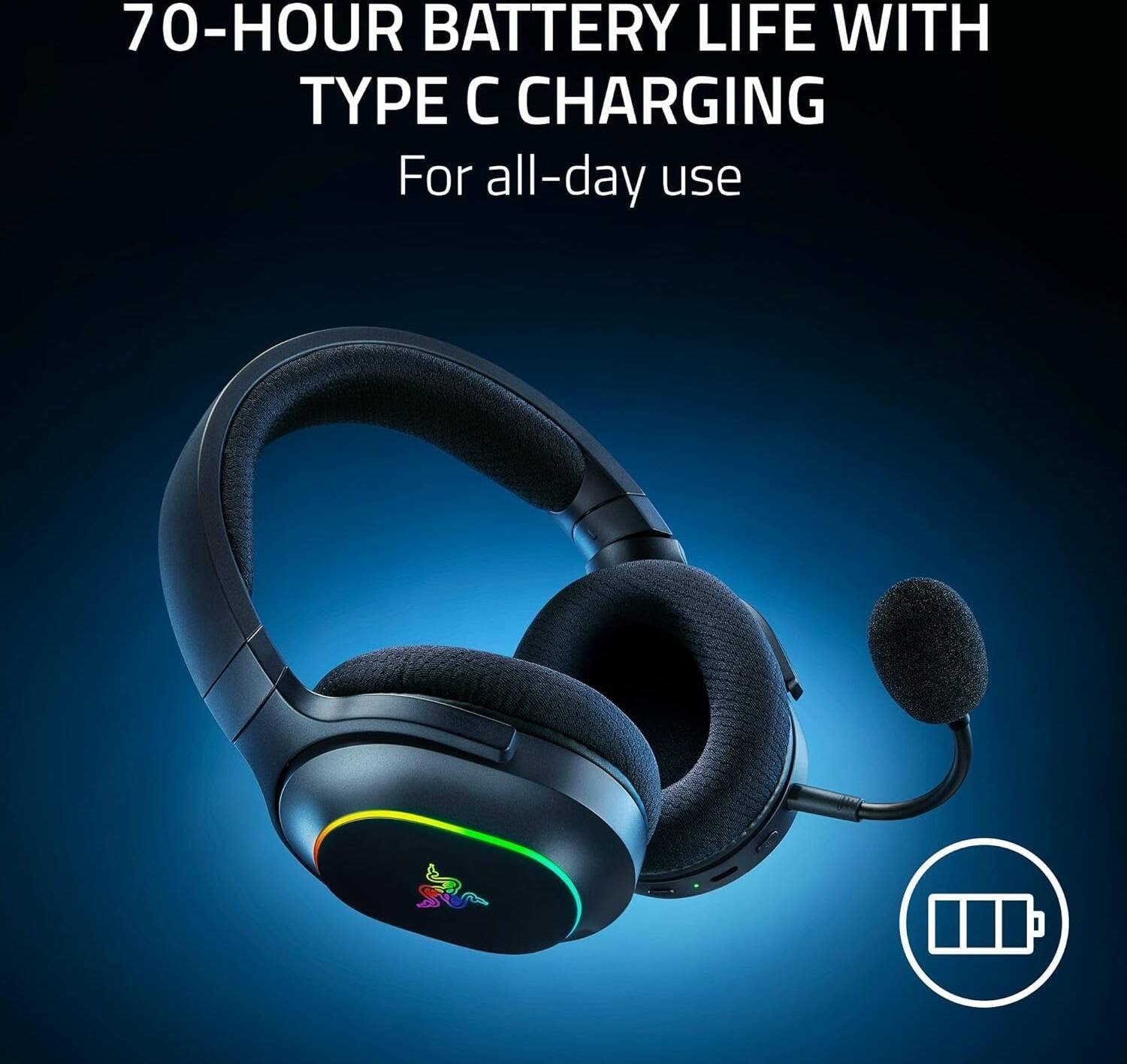 Razer Barracuda X Chroma Wireless Gaming Headset (Black, RZ04-05220100-R3M1) - 7.1 Surround Sound and RGB Lighting thumbnail 9