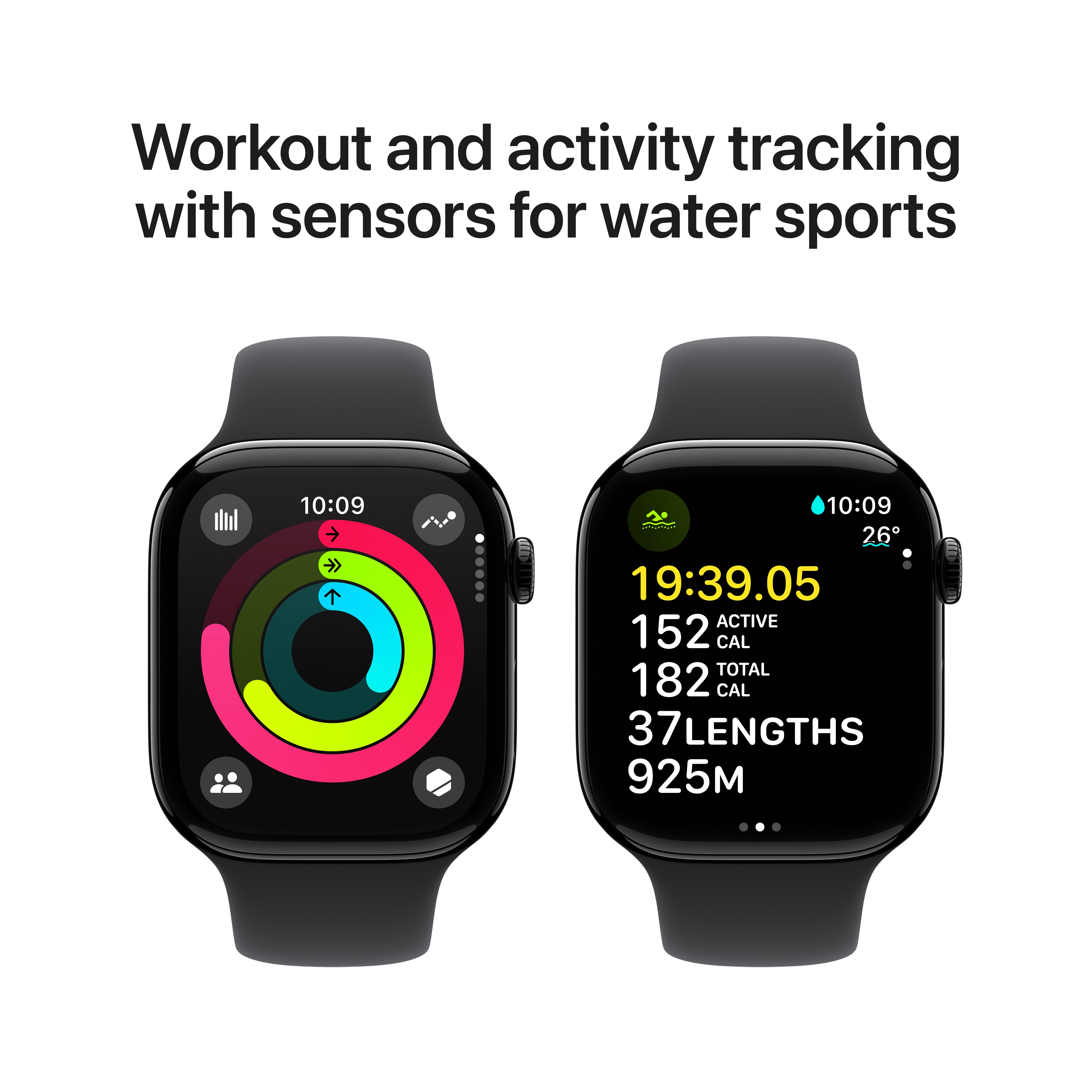 APPLE WATCH SERIES 10 46MM GPS JET BLACK ALUMINIUM WITH BLACK SPORT BAND MWX13 thumbnail 8