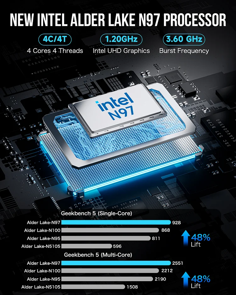GMKtec Mini PC NUCBOX-G5 - Intel N97, 12GB RAM, 512GB SSD, Windows 11 Pro, Compact Design thumbnail 17