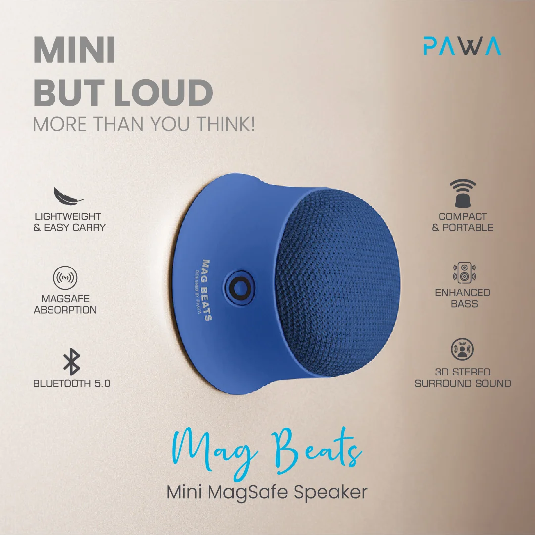 PAWA MAG BEATS MINI MAGSAFE SPEAKER BLUE PW-BTSPKMG2-BU thumbnail 7