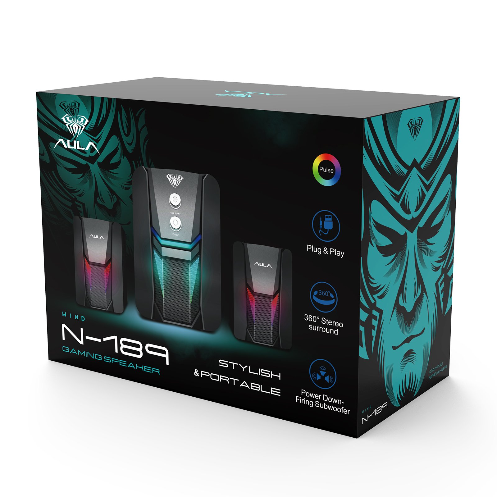 AULA Wind Stylish and Portable Gaming Speaker (N-189) - Compact Design with Rich Sound Quality thumbnail 8