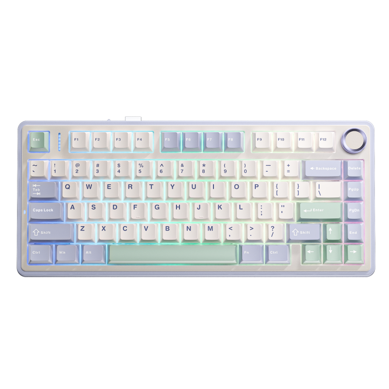 AULA F75 Enchanted Garden Mechanical Gaming Keyboard (75 Keys, 75%, RGB, Tri-Mode, Knob Control, Reaper Switch) - Elegant Design with Enhanced Functionality thumbnail 5