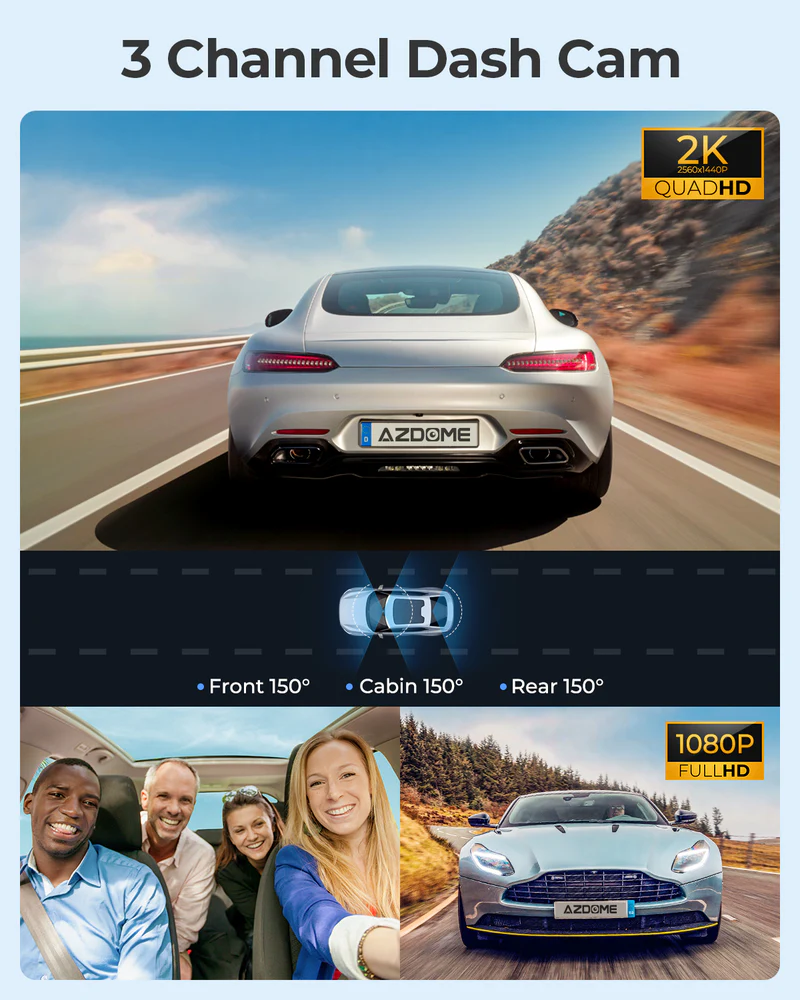 AZDOME 4K Front and Rear Dash Camera Kit with 3.19-Inch Screen, IR Night Vision, 24H Parking Mode - M550 thumbnail 11