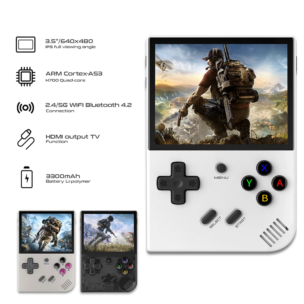 ANBERNIC RG35XX Plus Retro Handheld Game Player - 64-Bit, 64GB TF Card, 5K+ Classic Games, HD Output, Portable Gaming Console for Travel & Kids thumbnail 27