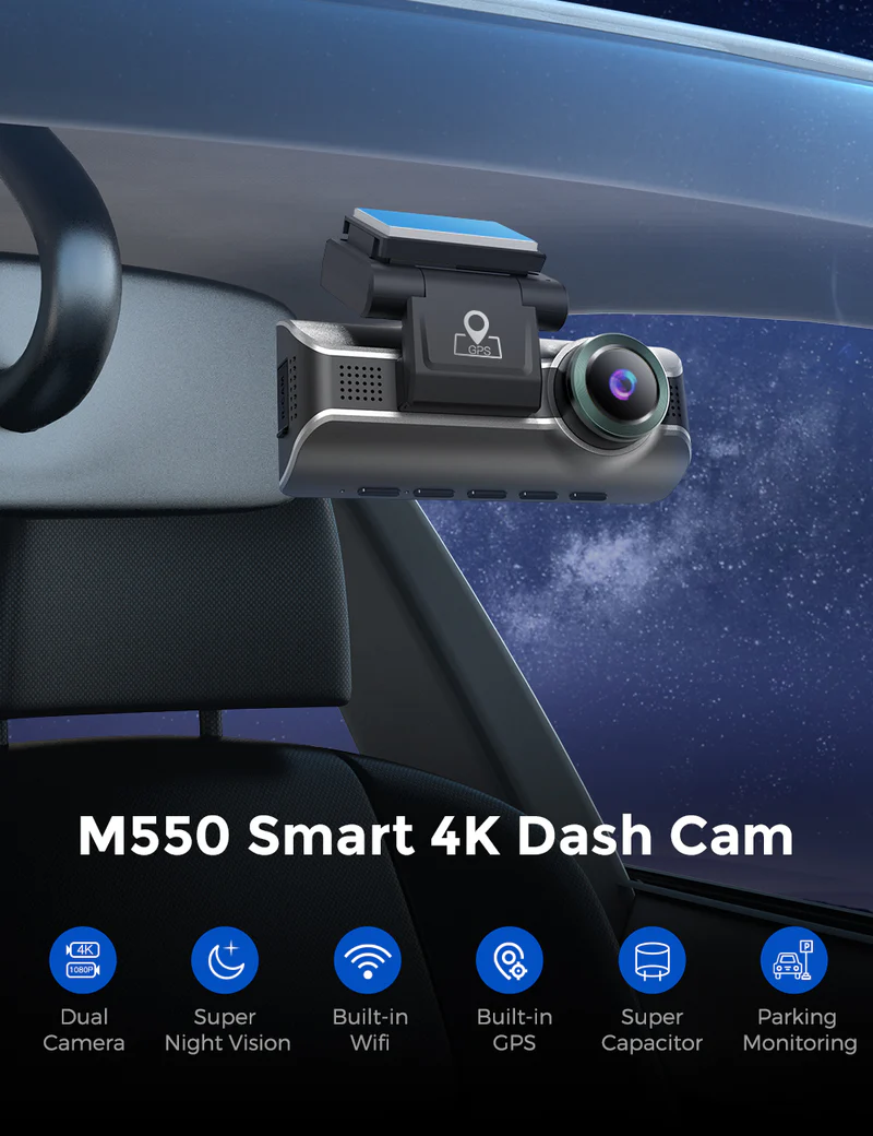 AZDOME 4K Front and Rear Dash Camera Kit with 3.19-Inch Screen - M550 Max thumbnail 12