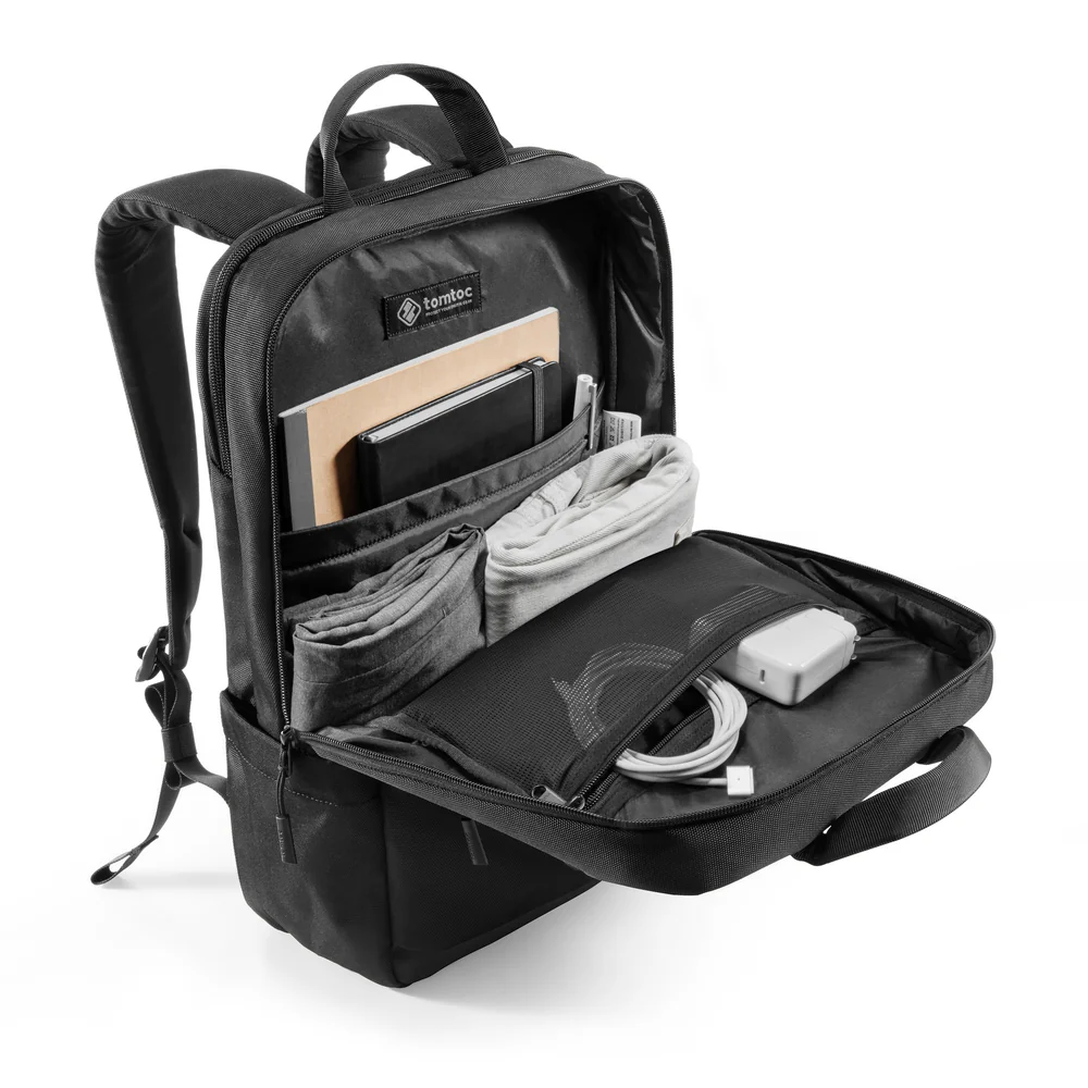 Tomtoc Navigator T71 15.6-inch Laptop Backpack (Black, T71M1D1) - Sleek and Durable Travel Companion thumbnail 24
