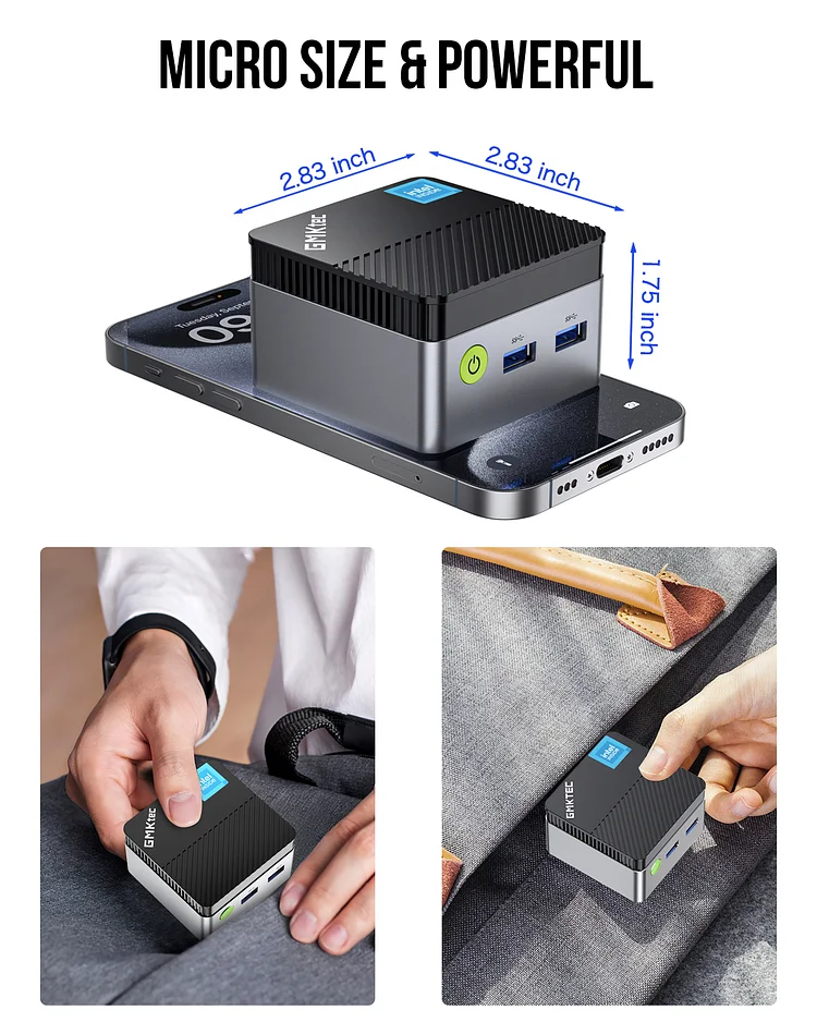 GMKtec Mini PC NUCBOX-G5 - Intel N97, 12GB RAM, 512GB SSD, Windows 11 Pro, Compact Design thumbnail 5