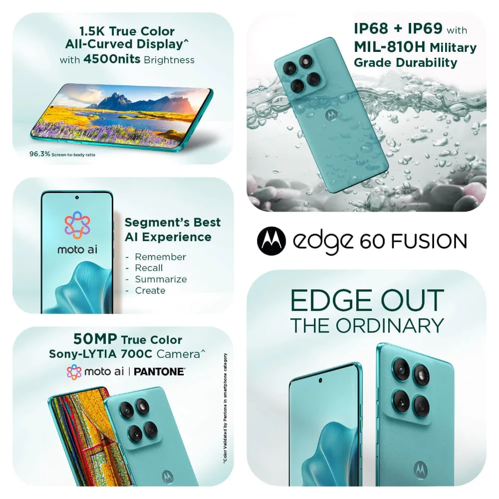 MOTOROLA EDGE 60 FUSION 12+256GB PANTONE AMAZONITE BLUE XT2503-4 thumbnail 6