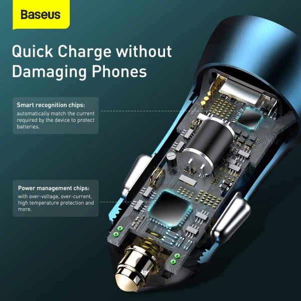 Baseus Golden Contactor Pro Dual Quick Car Charger - USB + Type-C 40W GC PRO CCJD thumbnail 16
