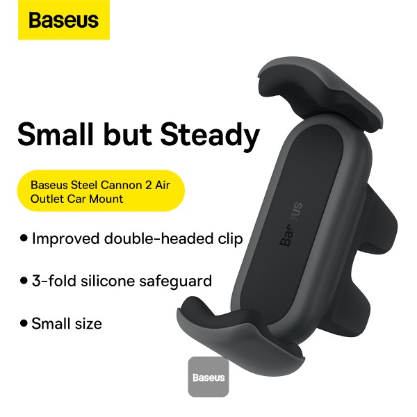 BASEUS STEEL CANNON 2 AIR OUTLET CAR MOUNT BLACK BS-CM009 thumbnail 13