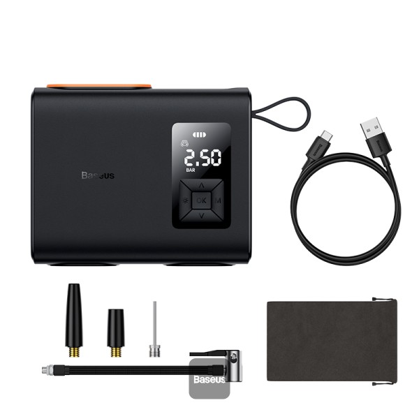 BASEUS ENERGY PUMP MEGA SERIES DUAL CYLINDER WIRELESS INFLATOR BLACK BS-CG007 thumbnail 8