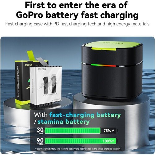 Telesin Battery Fast Charging Box for GoPro Hero 9/10/11/12 Black - FCC-001 thumbnail 9