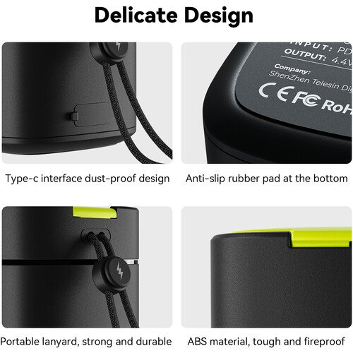 Telesin Battery Fast Charging Box for GoPro Hero 9/10/11/12 Black - FCC-001 thumbnail 19