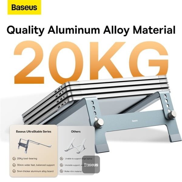 BASEUS ULTRASTABLE SERIES DESKTOP LAPTOP STAND 4 GEAR ADJUSTABLE SPACE GRAY thumbnail 9