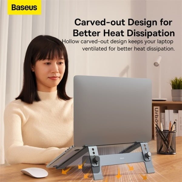 BASEUS ULTRASTABLE SERIES DESKTOP LAPTOP STAND 4 GEAR ADJUSTABLE SPACE GRAY thumbnail 10