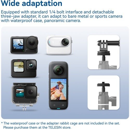 Capture Every Angle with the Telesin Aluminium Alloy Selfie Stick with Ball Head for Action Cameras - WSS-001 thumbnail 21