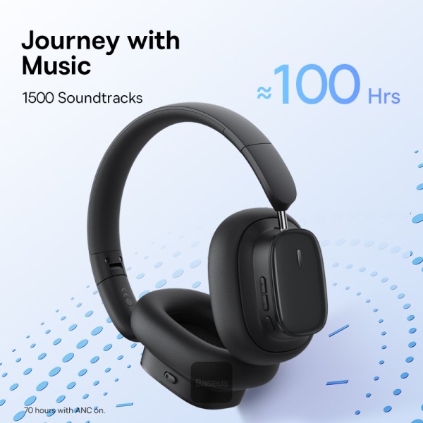 BASEUS BOWIE H1I NOISE CANCELLATION WIRELESS HEADPHONE CLUSTER BLACK thumbnail 9