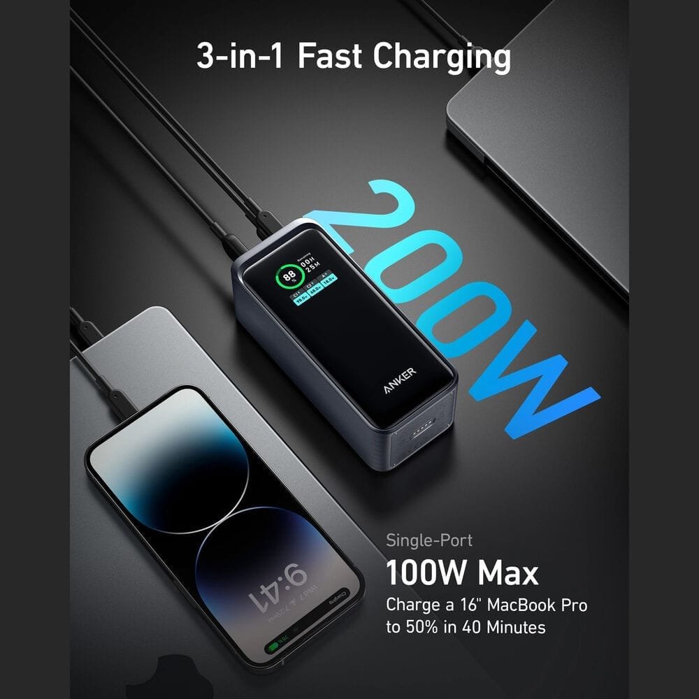 ANKER PRIME MULTI DEVICE 20000MAH 200W FAST CHARGING POWERBANK A1336011 thumbnail 9