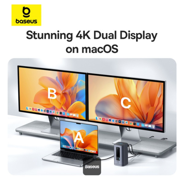 BASEUS SPACEMATE SERIES 10 IN 1 MAC DOCKING STATION SPACE GREY B00568102813-00-GY thumbnail 11