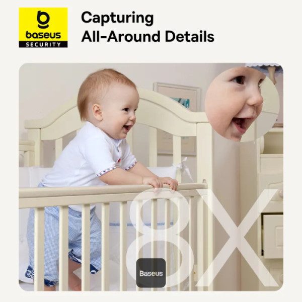 BASEUS SECURITY P1 PRO SERIES INDOOR CAMERA 3K UK MOON WHITE S0TV022133 thumbnail 19