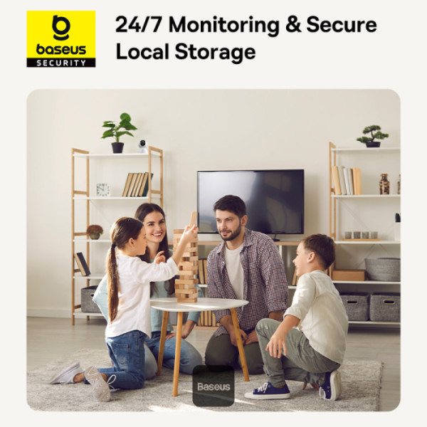 BASEUS SECURITY P1 SERIES INDOOR CAMERA 3K UK MOON WHITE S0TV012133 thumbnail 17