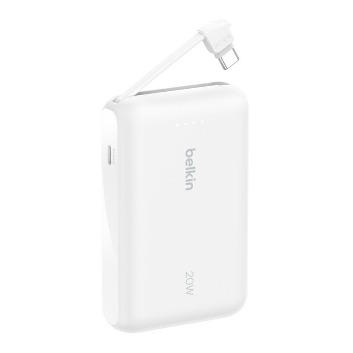 BELKIN BOOST CHARGE POWER BANK 10K WITH INTEGRATED CABLE 20W WHITE BPB021HQWH thumbnail 6