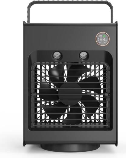 PORODO LIFESTYLE AIR & MIST PORTABLE COOLING FAN WITH NIGHT LIGHT AND OSCILLATION BLACK PD-LSMFAN -BK thumbnail 3