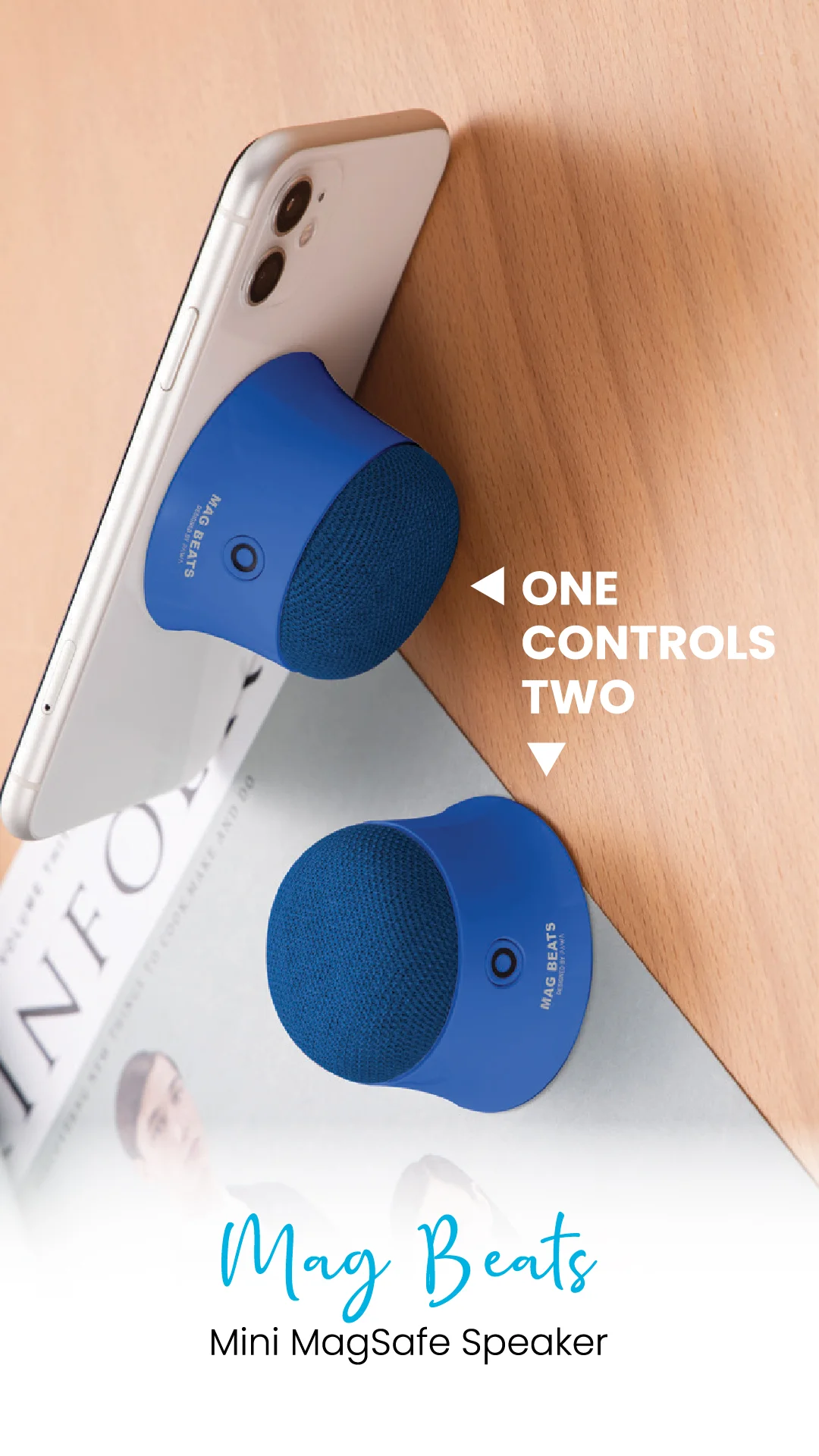 PAWA MAG BEATS MINI MAGSAFE SPEAKER BLUE PW-BTSPKMG2-BU thumbnail 4