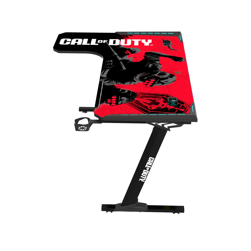 GameOn Phantom XL L-Shaped RGB Flowing Light Gaming Desk (Black/Red, COD-PHANTOMXL-L-01) - Stylish and Spacious Gaming Setup thumbnail 25