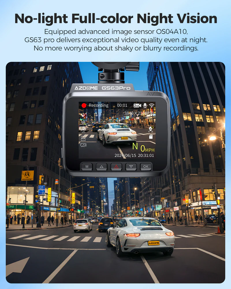 AZDOME Front and Rear Dash Camera Kit with 4K, Super Night Vision, 128GB eMMC - GS63 Pro thumbnail 8