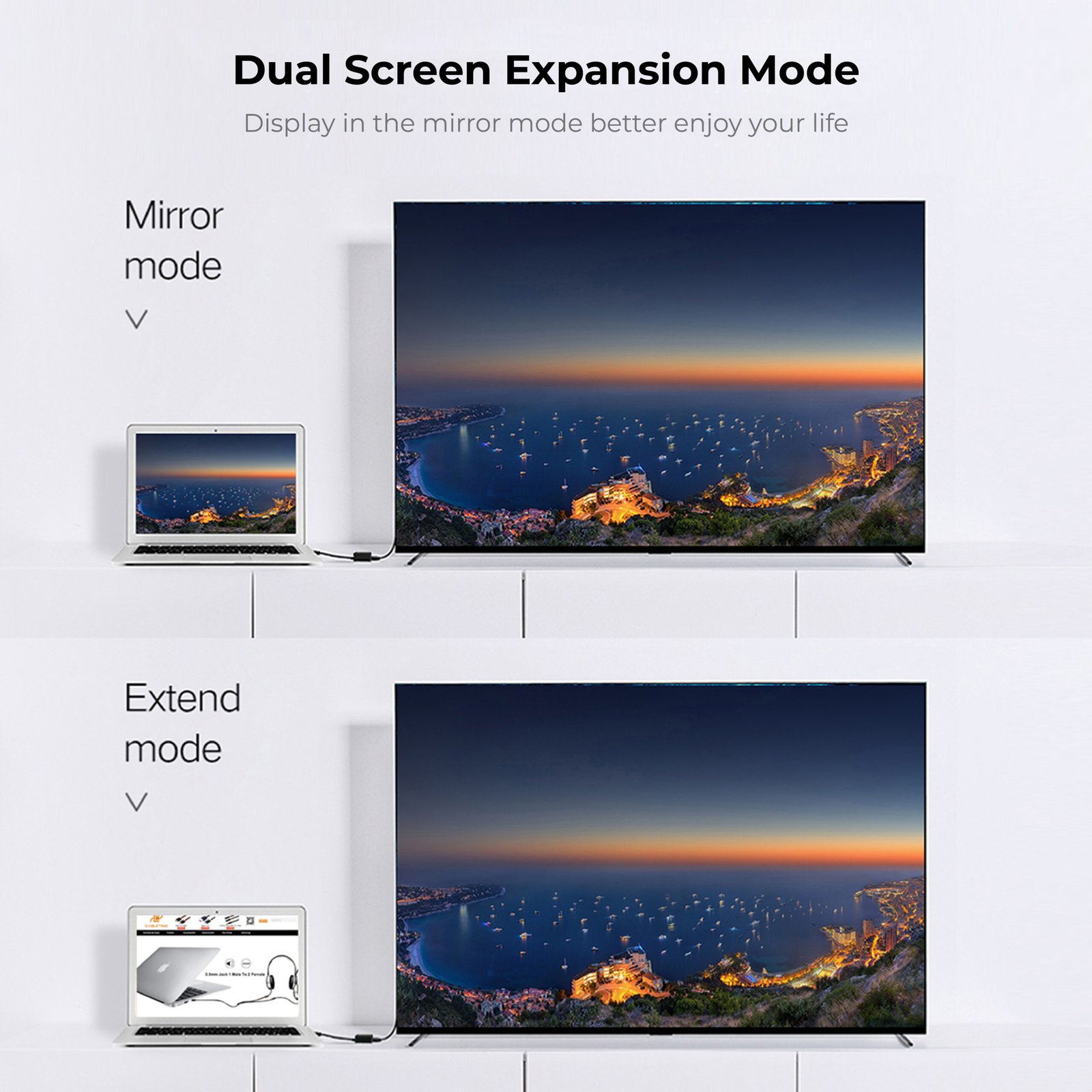 BLUPEBBLE MINI DISPLAYPORT TO HDMI +VGA 2-IN-1 ADAPTER BP-AV589-08GW0.2-SG thumbnail 13