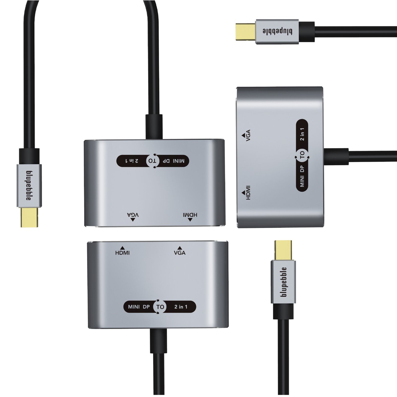 BLUPEBBLE MINI DISPLAYPORT TO HDMI +VGA 2-IN-1 ADAPTER BP-AV589-08GW0.2-SG thumbnail 11