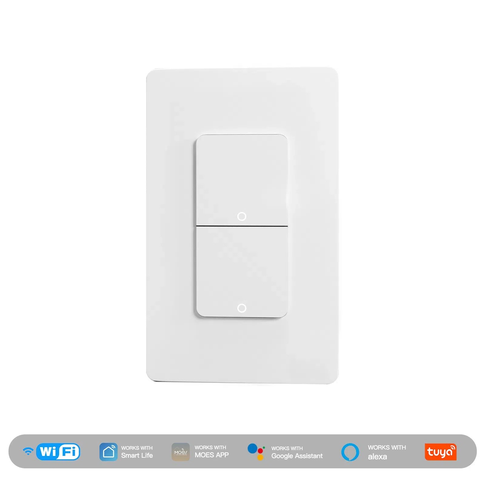 WiFi Smart In-Wall Light Switch (WS-B-US) - White, 1/2/3/4 Gang Options, Push Button, App-Controlled thumbnail 8