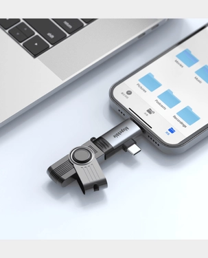 BLUPEBBLE 3 IN 1 USB A TO USB C & LIGHTNING ADAPTER GRAY BP-OTGA2CNL-GY thumbnail 6
