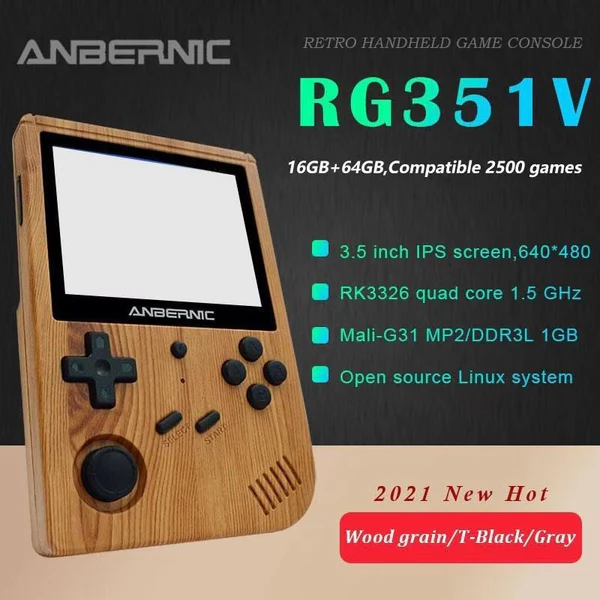 ANBERNIC GAME BOX 64GB WOOD GRAIN RG351V thumbnail 4
