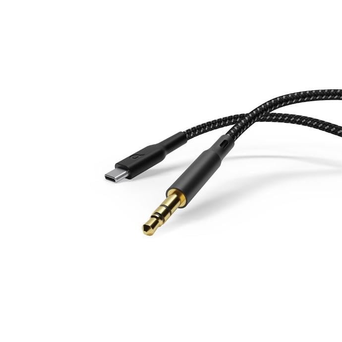 POWEROLOGY BRAIDED AUX TYPE C AUDIO CABLE 1.2M BLACK PCAX12BK thumbnail 3