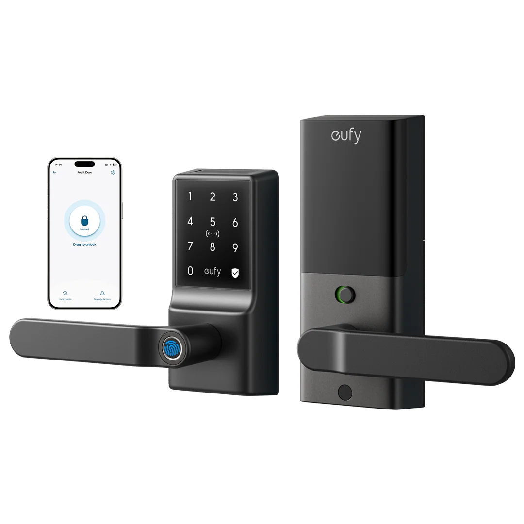 EUFY SMART LOCK C33 WIFI FINGERPRINT KEYLESS DOOR LOCK WITH HANDLE BLACK T85L0111 thumbnail 3