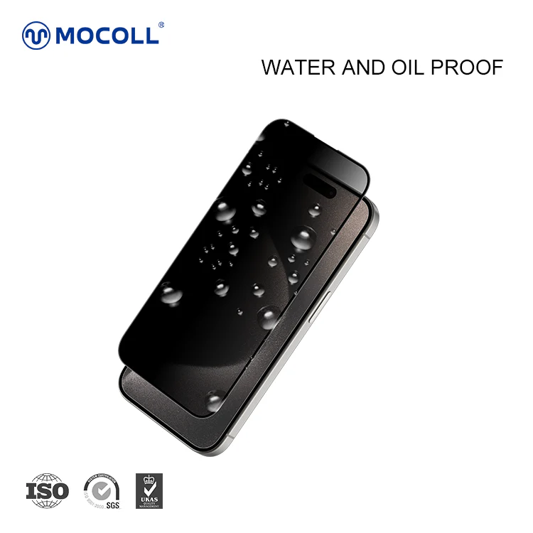MOCOLL IPHONE 15 PRO MAX 2.5D GLASS SCREEN PROTECTOR MATT BLACK thumbnail 9