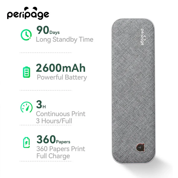 PeriPage A40 Mini Printer (Grey) - Portable and Efficient Wireless Printing Solution thumbnail 15