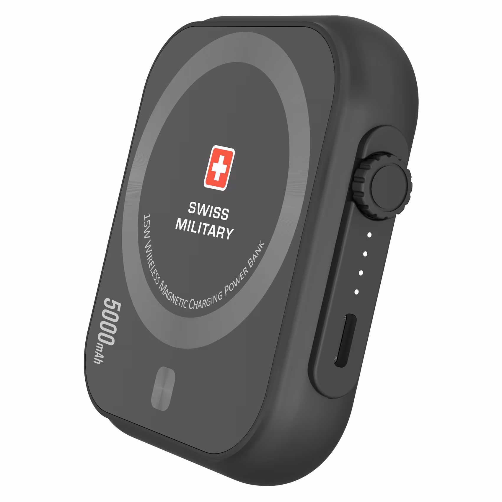 SWISS MILITARY 5000MAH WIRELESS MAGNETIC CHARGING PORTABLE POWERBANK BLACK thumbnail 5